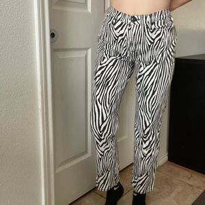 FRAME Le High‎ Straight Zebra Jeans Size 31 Animal Print